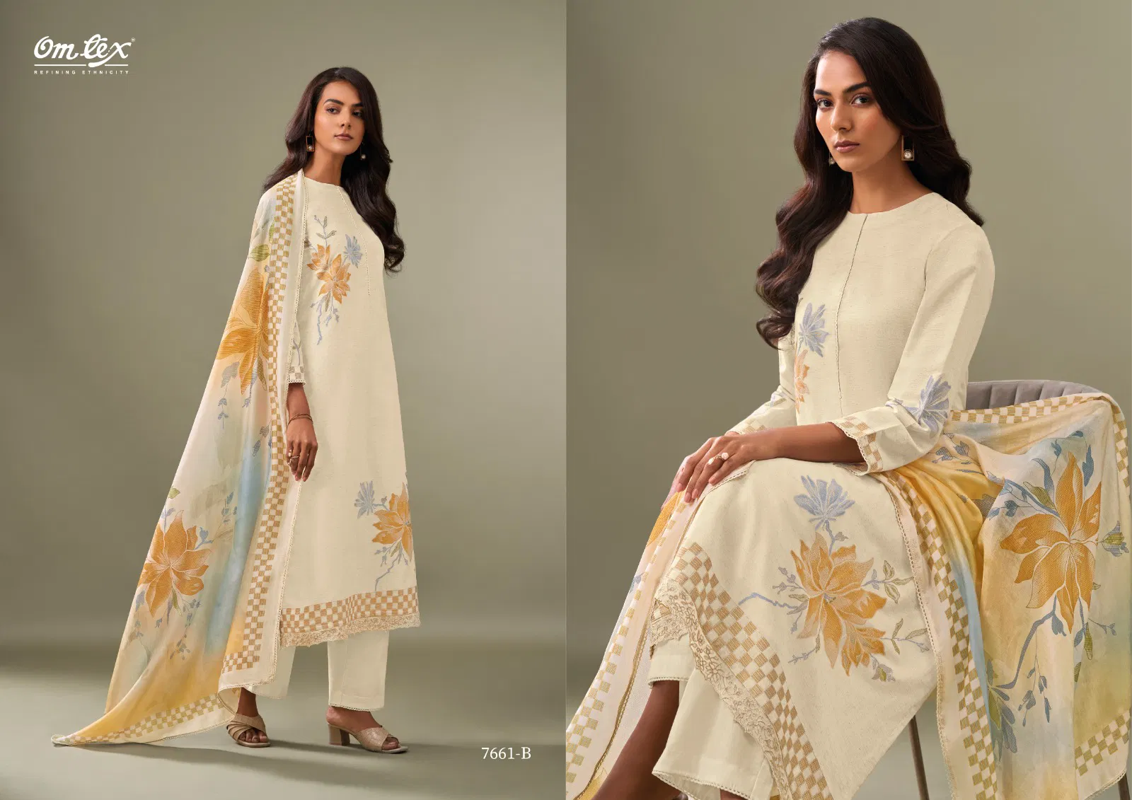 Viviana By Omtex Cotton Silk Embroidery Dress Material Exporters In India